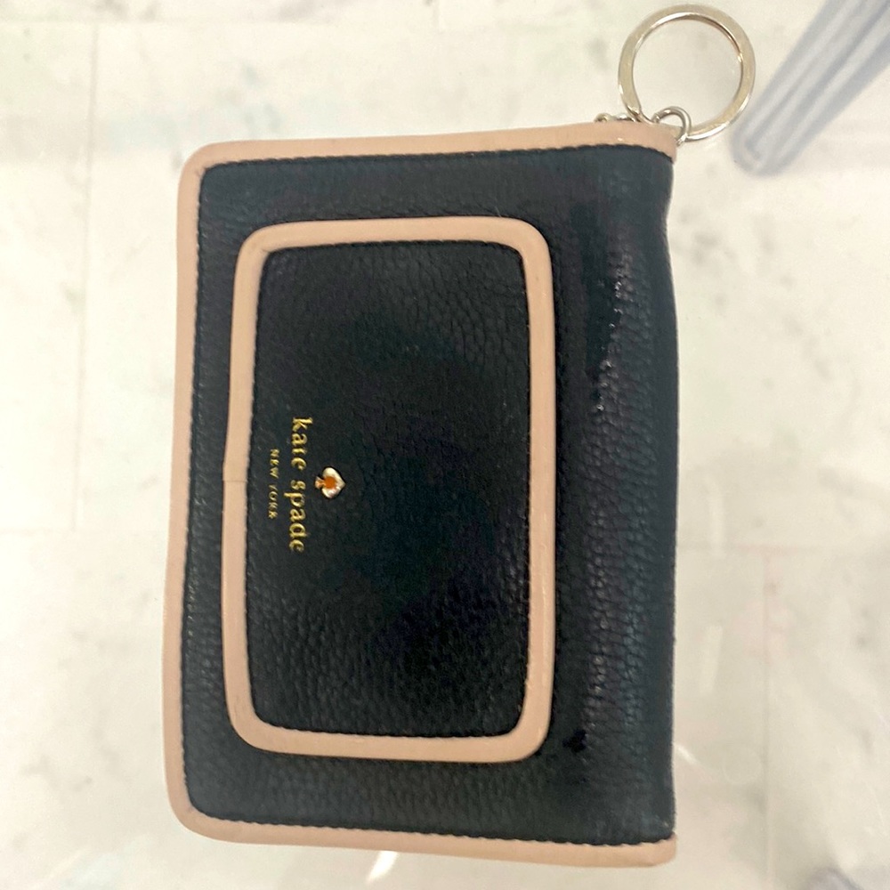 Pink and Black alll leather Key Case with CC wallett KATE SPADE
